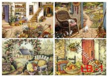 Декупажна карта - сільські картинки LB.-1, формат А4, 60 г/м2