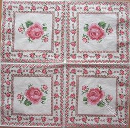 Серветка вишита троянда 33 х 33 см (ТС4420)