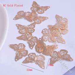 Конектор метелик ажурний (колір: рожеве золото)
