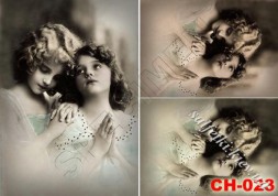Декупажна карта - вінтажні дітки CH023, формат А4, 60 г/м2