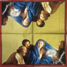 Серветка Ісус новонароджений на золотому 33 х 33 см (ТС4964)