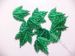 Набор декоративных листочков 10 шт из ткани ТЕМНО-ЗЕЛЕНЫЙ 1,8 х 1,8 см