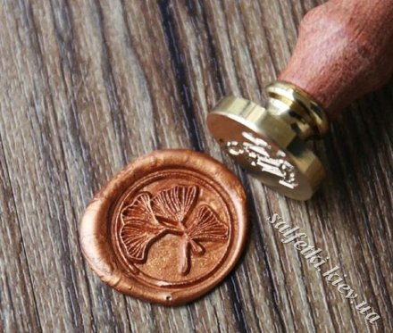 Seal for sealing wax Ginkgo biloba leaves C009 with handle