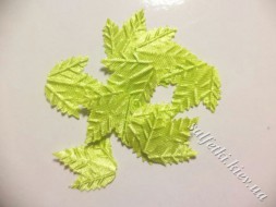Набор декоративных листочков 10 шт из ткани САЛАТОВЫЙ 1,8 х 1,8 см