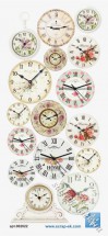 Картинки для вирізування годинники шеббі (квіткові) 9 х 20 см