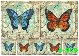 Декупажна карта - метелики 4-569, формат А4, 60 г/м2