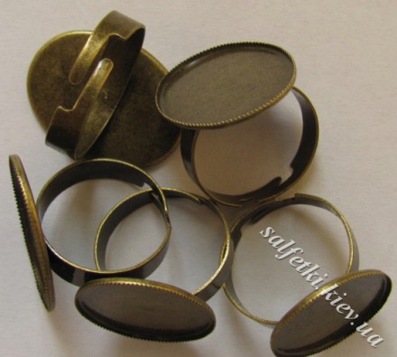 Кольцо для декора (цвет бронза) 18 x 25 мм ВИНТАЖ 1