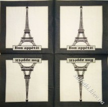 Серветка Ейфелева вежа: Bon appetit 33 х 33 см (ТС5134)