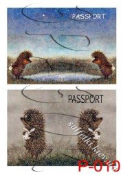 Декупажна карта - Їжачок в тумані на паспорт Р-010, формат А4, 60 г/м2