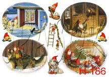 Декупажна карта - новорічна Н-186, формат А4, 60 г/м2