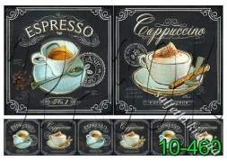 Декупажна карта - еспресо та капучино 10-460, формат А4, 60 г/м2