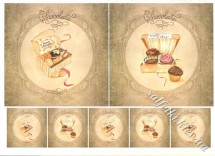 Декупажна карта - вінтажна з тістечками 3-474, формат А4, 60 г/м2
