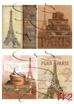 Декупажна карта - Париж П-2, формат А4, 60 г/м2