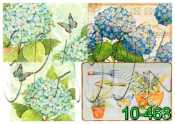 Декупажна карта - квіти та метелики 10-468, формат А4, 60 г/м2