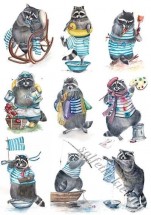 Декупажна карта - єноти AN085, формат А4, 60 г/м2