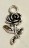 Підвіска металева Троянда 13 х 21 мм (колір - срібло)