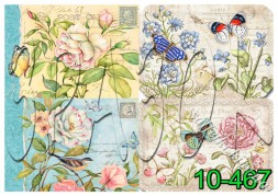 Декупажна карта - квіти та метелики 10-467, формат А4, 60 г/м2