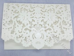 Конверт із вкладишем 18,5 х 12,7 см ажурний білий