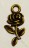 Підвіска металева Троянда 13 х 21 мм (колір - бронза)