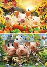 Декупажна карта - свинки AN088, формат А4, 60 г/м2