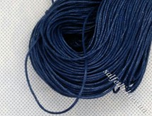Вощений шнур темно-синій, бавовна, 1 мм (1 метр)