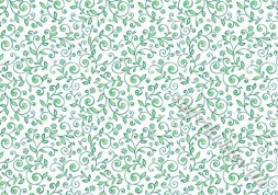 Декупажна карта - рослинний візерунок зелений BG082, формат А4, 60 г/м2