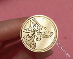 Печатка стилізований вовк DW02 з ручкою