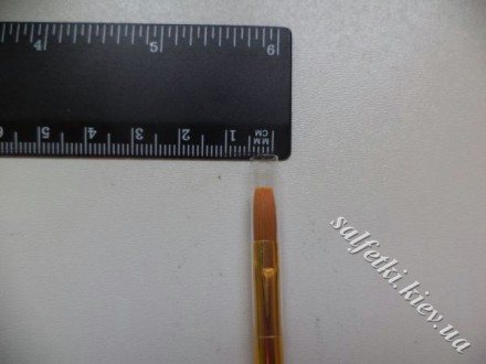 Кисть из синтетики плоская, ручка удлиненная №6