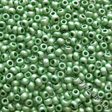 Бисер Preciosa 10/0, № 18556 Металлик Матовый, Зеленый, Круглый 10г.