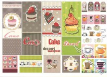 Декупажна карта - dessert 3-498, формат А4, 60 г/м2