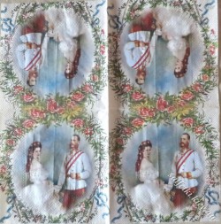 Серветка Sissi und Franz на кремовому фоні 33 х 33 см (ТС2498(б))