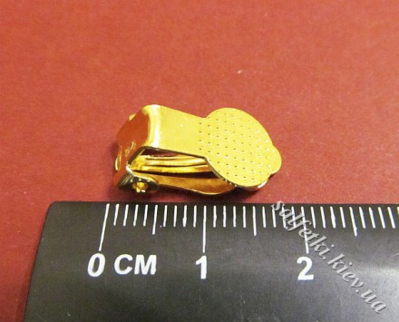 Основа под серьги-клипсы с платформой (2 шт) золото 9мм