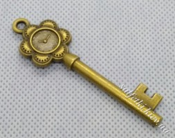 Ключ старовинний №51 бронза (годинник в квітці)