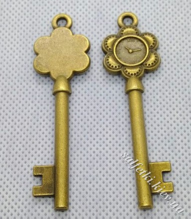 Ключ старовинний №51 бронза (годинник в квітці)