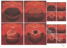 Декупажна карта - chocolat 3-511, формат А4, 60 г/м2