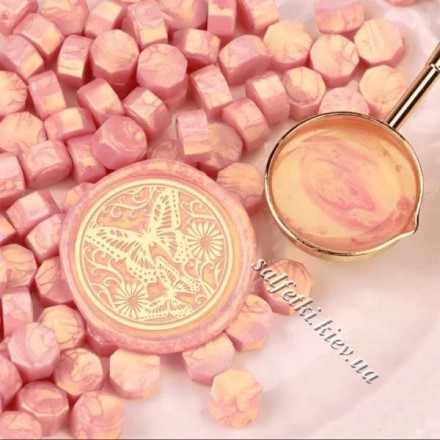 Сургуч у гранулах рожевий із золотистим відблиском 10 г