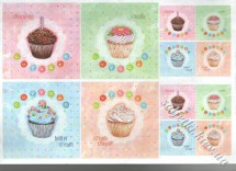 Декупажна карта -тістечка 3-512, формат А4, 60 г/м2