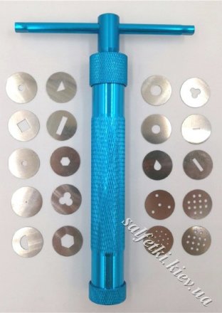Екструдер гвинтовий для полімерної глини металевий синій