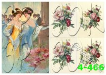Декупажна карта - пані і квіти 4-466, формат А4, 60 г/м2