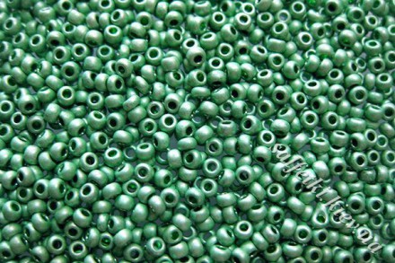 Бисер Preciosa 10/0, № 18558 Металлик Матовый, Зеленый, Круглый 10г.