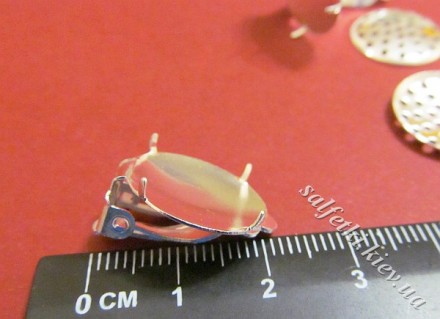 Основа під сережки-кліпси з перфорованим диском (2 шт.) срібло 16 мм