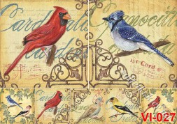 Декупажна карта - Debbie Dewitt - птахи VI027, формат А4, 60 г/м2