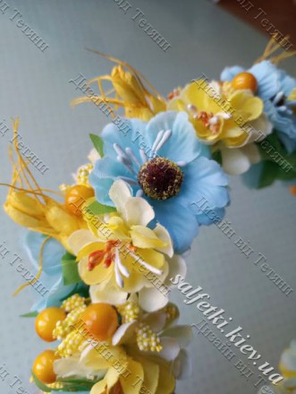 Обідок-віночок жовто-блакитний з колосками