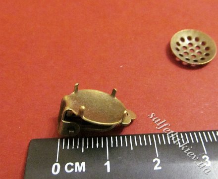 Основа під сережки-кліпси з перфорованим диском (2 шт.) бронза 12 мм