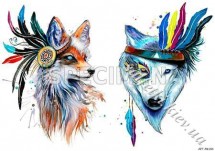 Декупажна карта - звірі акварель AN096, формат А4, 60 г/м2