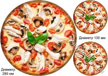 Декупажная карта - пицца с грибами 29 см (А3)