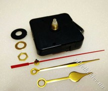 Годинниковий механізм 6 мм плавний та стрілки золоті (55мм-72мм-80мм) - годинник кварцовий