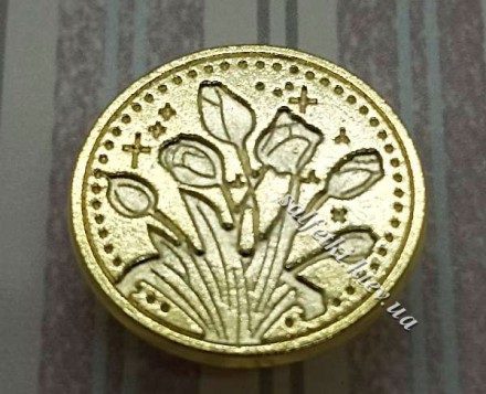 Печатка тоненька Букет тюльпанів без ручки 25 мм