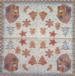 Серветка різдвяне печиво 33 х 33 см (ТС0026)