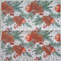 Серветка шишки та яблука 33 х 33 см (ТС0027)